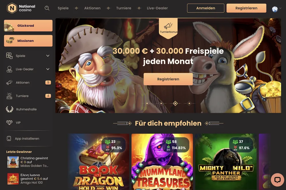 Bewertung des National Casino