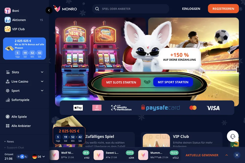 Monro Casino Rezension